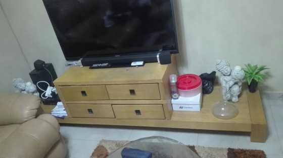 Solid oak TV unit for sale