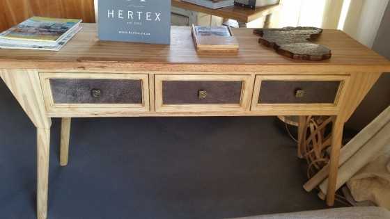 Solid Rubberwood serverdresser with leather insert drawers