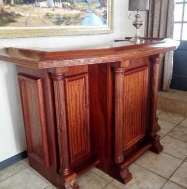 Solid Wood Bar with Rosewood Pool Table For Sale