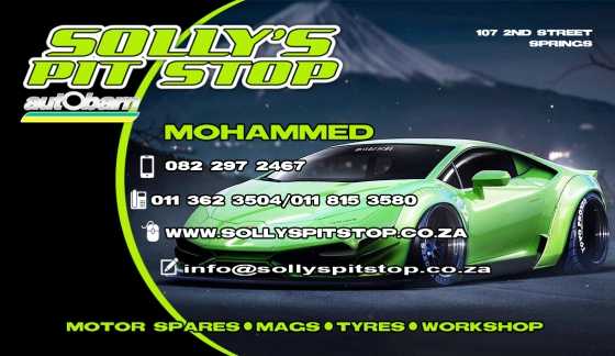 Sollys Pitstop Motor spares  ,Accesories ,Mags ,Tyres