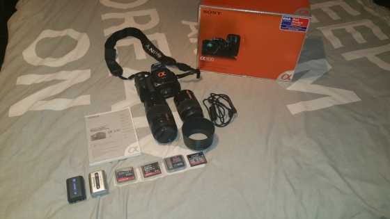 Sony A100 DSLR camera bundle for sale