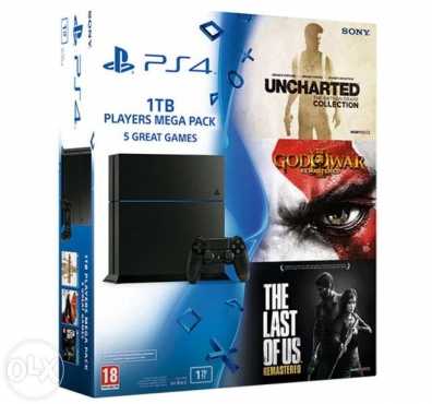 Sony PlayStation 4 Console 1000GB (PS4)(new)---1TB special edition 5 x mega game-COLLECTION)