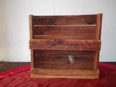 Spice rack for sale. Rustic solid wood treated with natural wood oil.