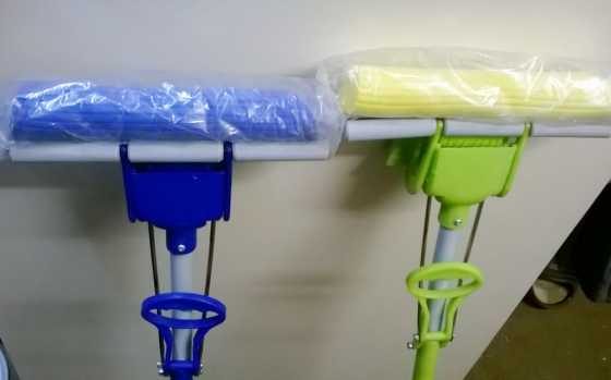 Sponge Floor Mops with Brush Attachment