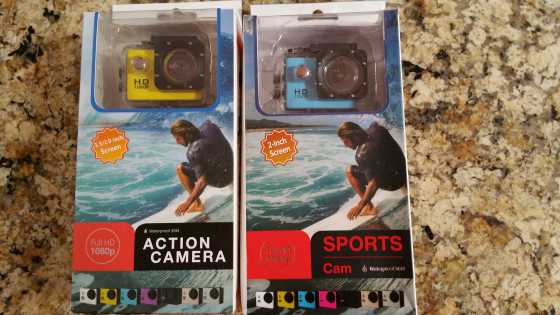 Sports Cam Full HD 1080p (GoPro like) - Color Blue amp Yellow