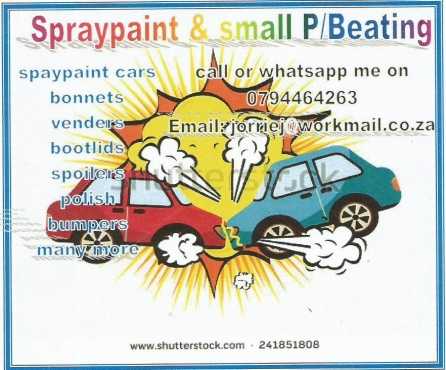 spraypainting and small pannelbeating