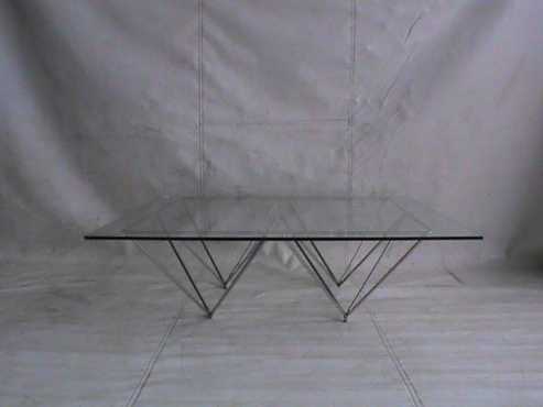 Square glass coffee table