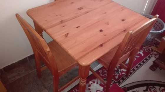 Square Kitchen Table with 4 Chairs for sale