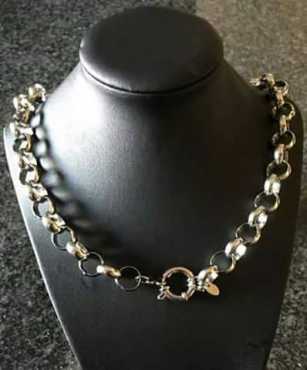 Stainless steel 8mm or 10mm belcher chain and bracelet combo