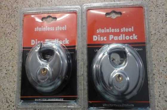 Stainless steel disc padlocks