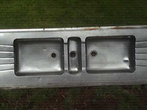 stainless steel sink....2m500mm x 550mm,   with all attachments