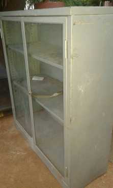 Steel cabinet with glass doors