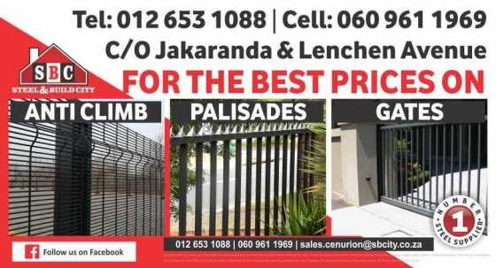 Steel fencing and gates