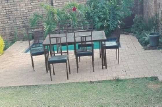 steel table and 6 chairs