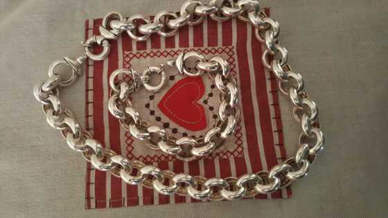 Sterling Silver Belcher Chain and Bracelet Chain 55cm 10quot Bracelet 25cm 10quot