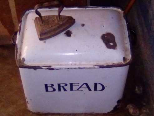 still bread bin and cast steel cloth iron