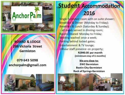 STUDENT ACCOMMODATION - Germiston