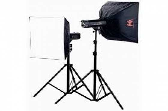 Studio ligths with stands and backdrops BARGAIN