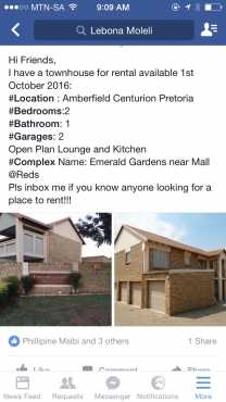 Stunning 2 bedroom townhouse Centurion for rent