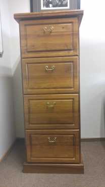 Stylish, solid oak 4 drawer filing cabinet for sale