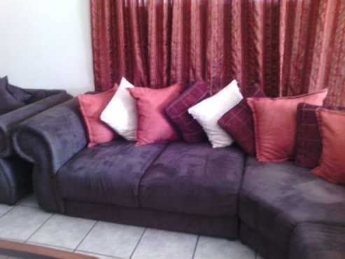 Suede Corner Couch for sale