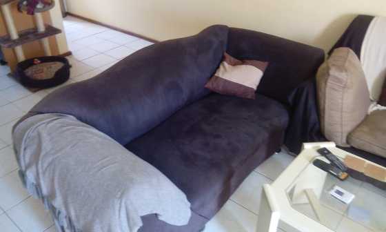 Suede couch black