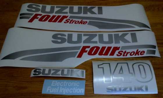 Suzuki 140 HP motor cowl graphics stickers decals kits - see pics