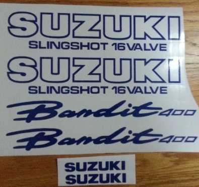 Suzuki GSF 400 bandit slingshot decals sticker kits