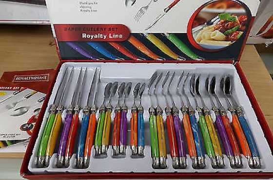 SWITZERLAND Royalty Line 24 Piece Colorful Swiss Cutlery Set UNWANTED GIFT