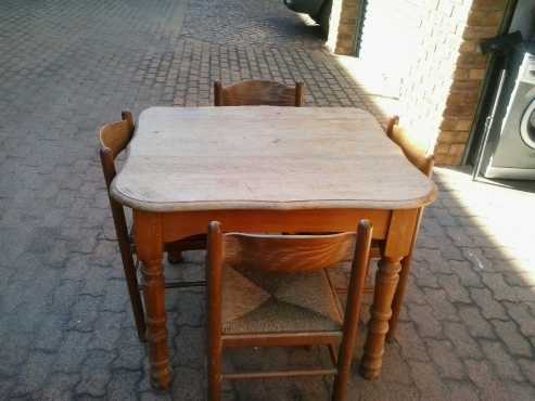 Table and four chairs