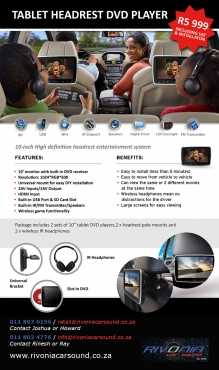 Tablet Headrest DVD Player