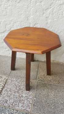 Tiny Antique Yellow Wood Drinks Table