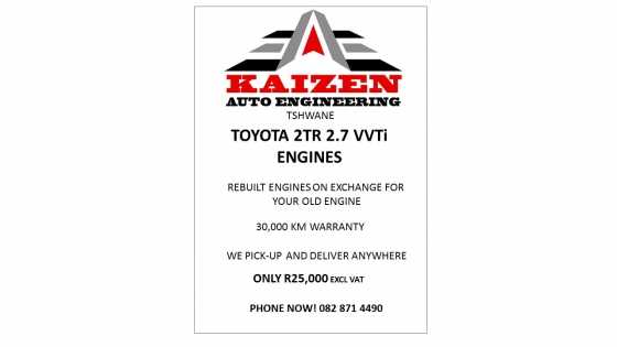 Toyota Quantum 2.7 VVTi Engines for sale