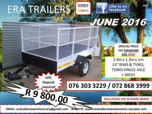 Trailer with Mesh 2.4m R9800.00 New June Special