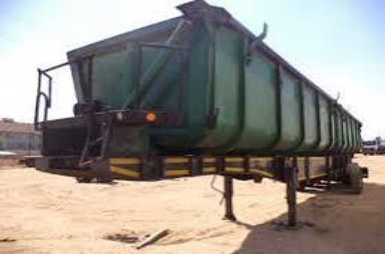 TriAxle side tipper twin bin trailer for hire