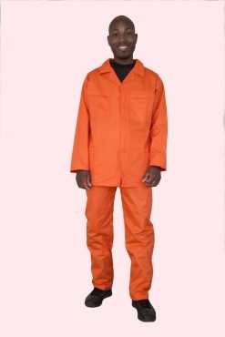 Triple stitched Poly Cotton Conti suit Orange Stock available immediately