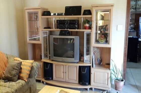 TV Cabinet with Display Cabinets and Coffee Table