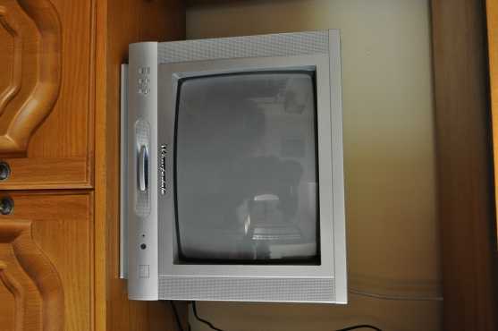 TV, small, Wharfdale with wall bracket