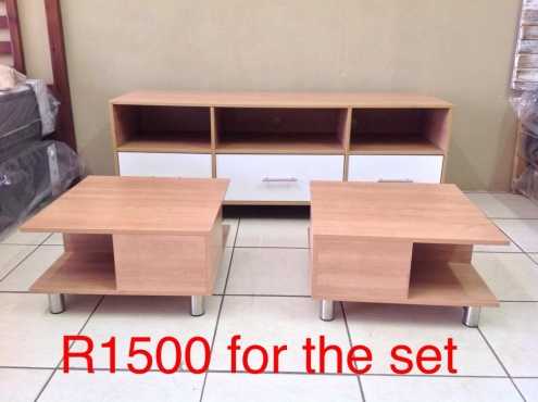 TV stand with 2 matching tables