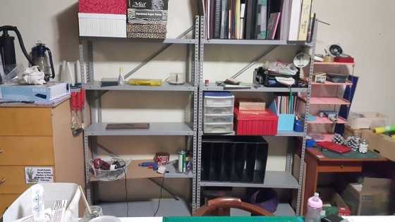 Two 5 shelf steel stands for sale