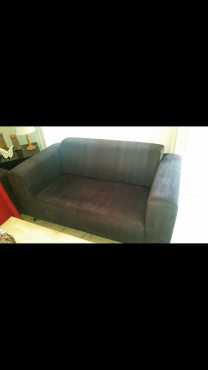 Two mock suede black couches for sale