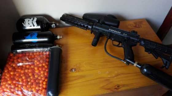 Two paintball guns and gear for sale