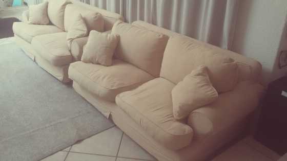 TWO Santorini Coricraft slipcover couches.