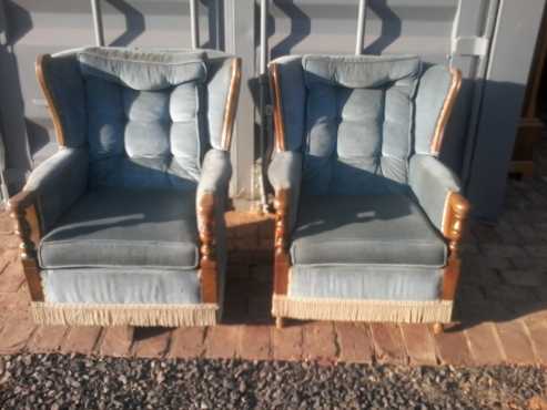 Two vintage Teak Arm Chairs.R1400 each