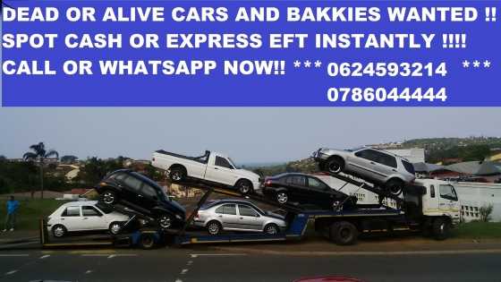 urgently wanted off cars and bakkies