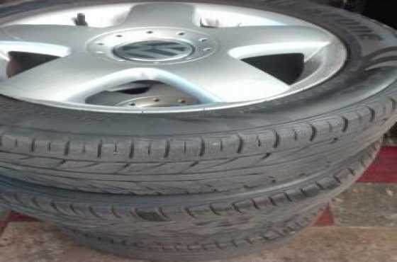 Used Polo  Tyres and Mags 18560R15 70 tread for R3500 set of 4 tyres.