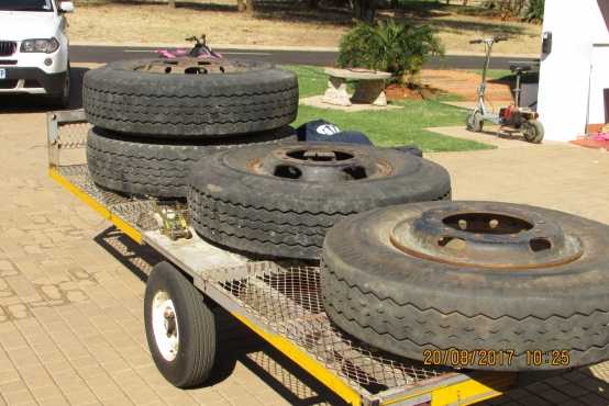 Used truck tires with 10 Hole rims. 11 00 20 and 10 00 20