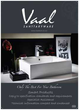 Vaal Sanitaryware, basins from R300, Toilets from just under R1000 and Baths from R2000 up to R18000