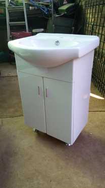 Vanity Cabinet and Basin - White