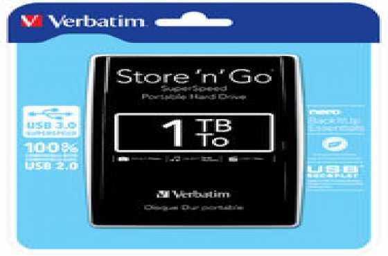 VERBATIM 2.5 1TB  Store n Go Portable Hard Drive USB - Black - NEW